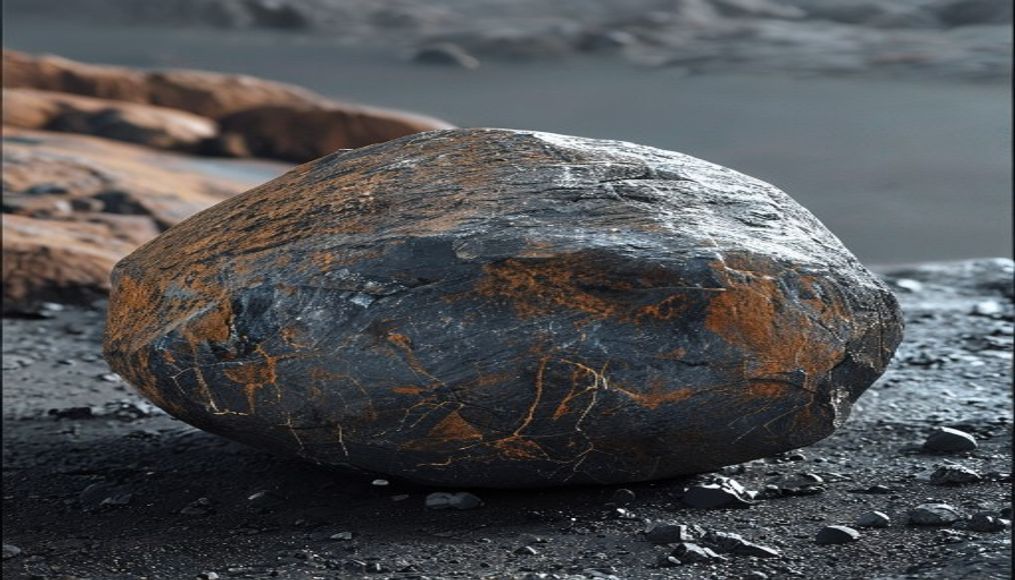 A martian rock has lots of carbon on it, and it's not clear why — editorial image