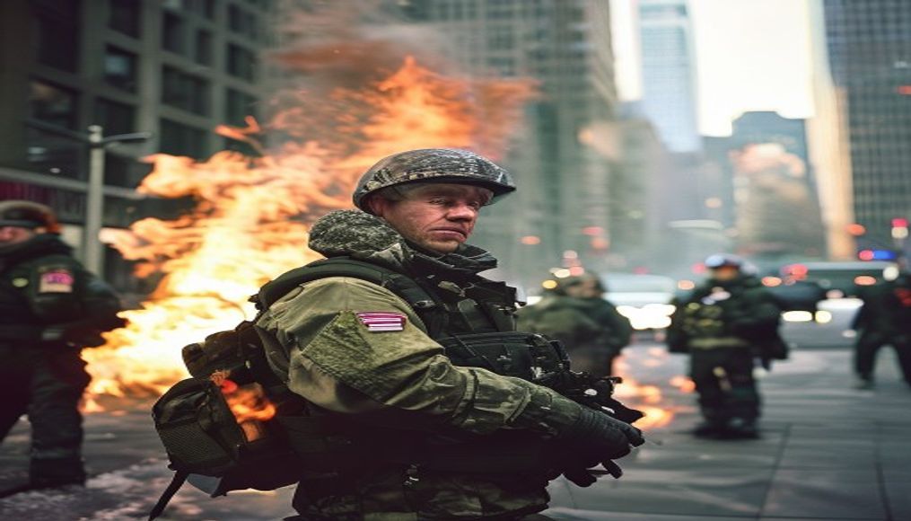 'Anti-ICE' army veteran started fire outside Manhattan federal building, say officials — editorial image
