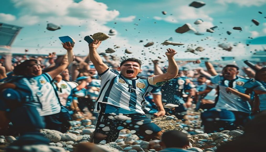 Argentina fans throw stones at police after World Cup final loss — editorial image