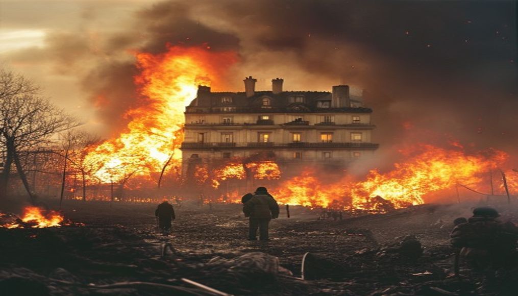 As France tames wildfire and lets 84,000 evacuees go home, blazes flare across Europe — editorial image