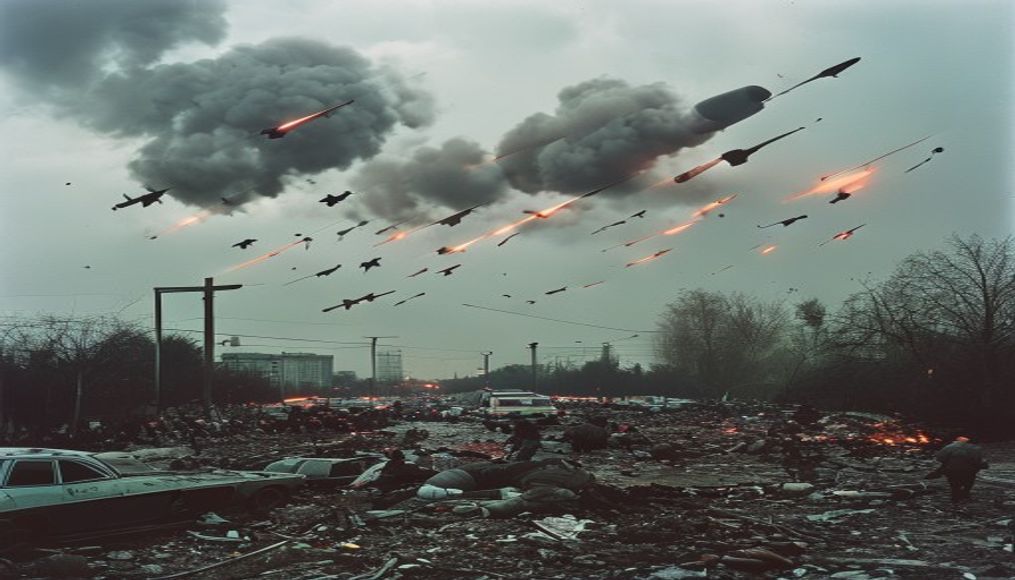 At least 10 killed in large-scale Russian missile and drone strikes on Kyiv — editorial image