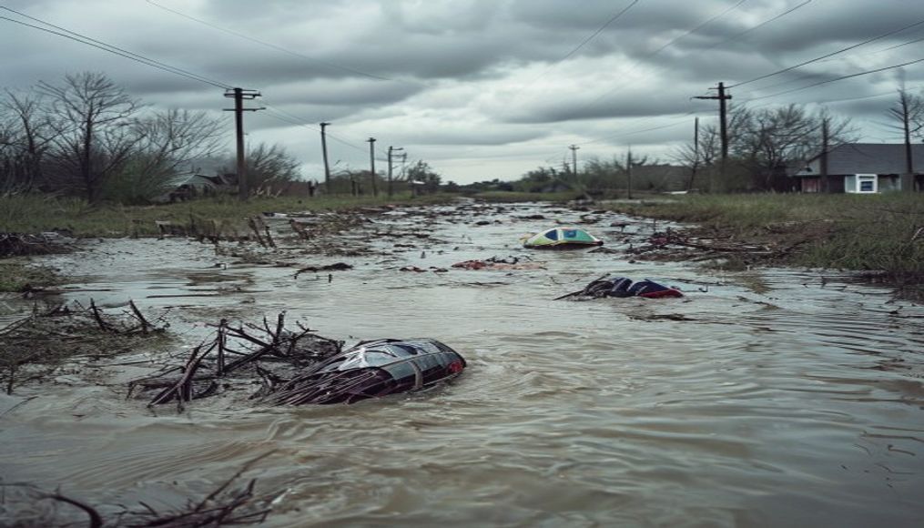 At least one dead in Texas floods ravaging same area where campers died — editorial image