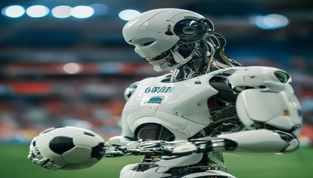 Atlas, the humanoid robot, delivers match ball at World Cup — editorial image