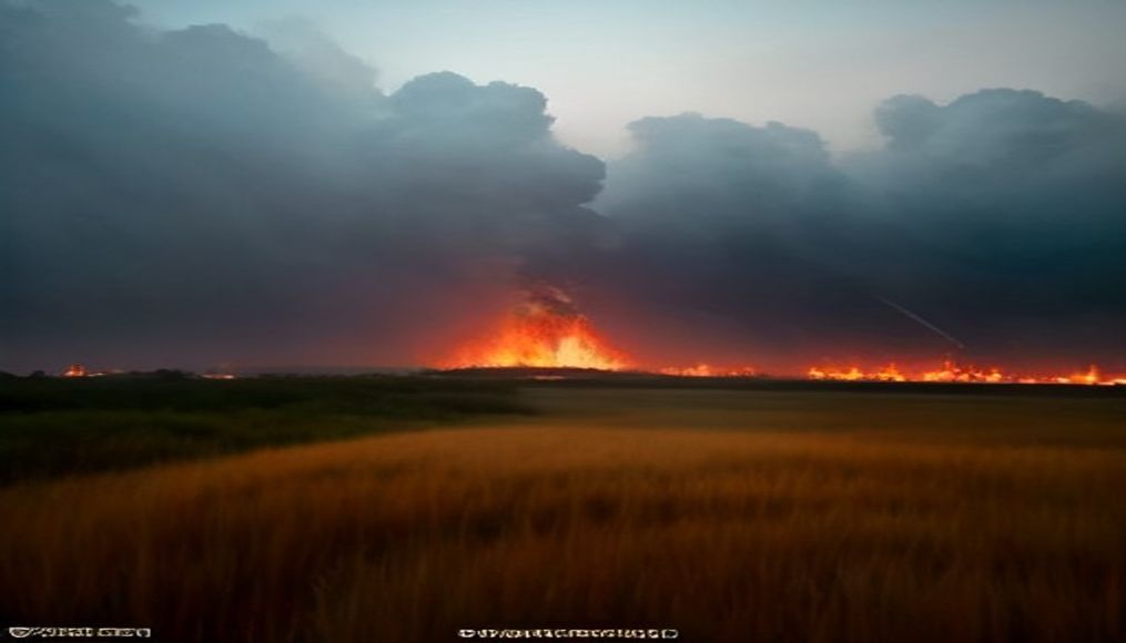 Belgian wildfire doubles in size on third day tearing through nature reserve — editorial image