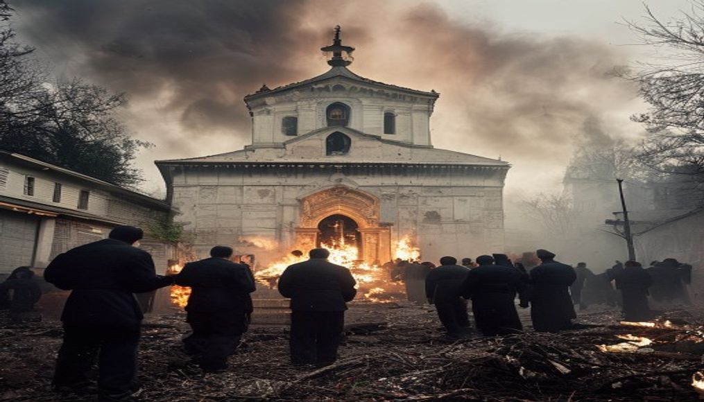 Bosnian authorities investigate desecration and fire damage at Medjugorje Virgin Mary shrine — editorial image