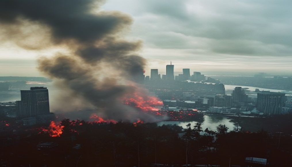 Canadian wildfire smoke chokes Toronto, threatens US cities — editorial image