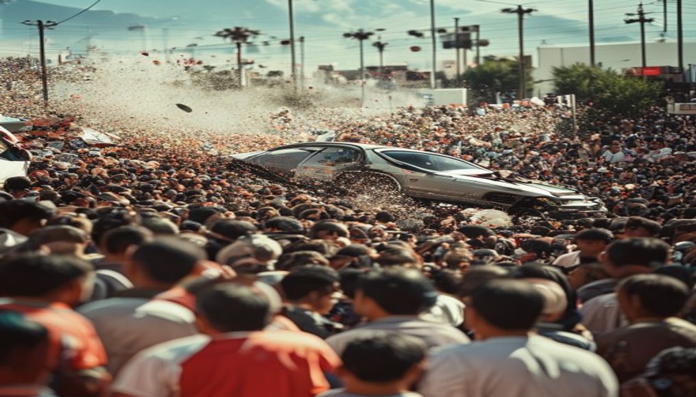 Car rams through crowd of Mexico soccer fans in Cabo San Lucas — editorial image