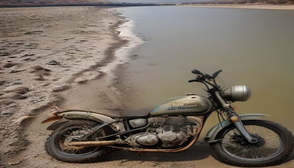 Danube river's low water levels reveal remains of WWII soldiers and motorcycle — editorial image