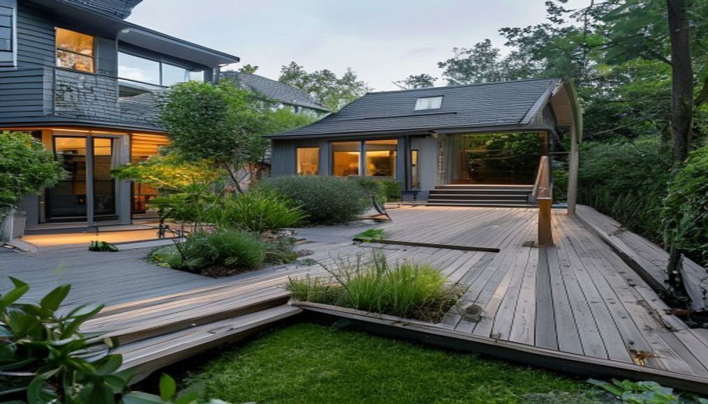 Designing a backyard deck for my house — editorial image