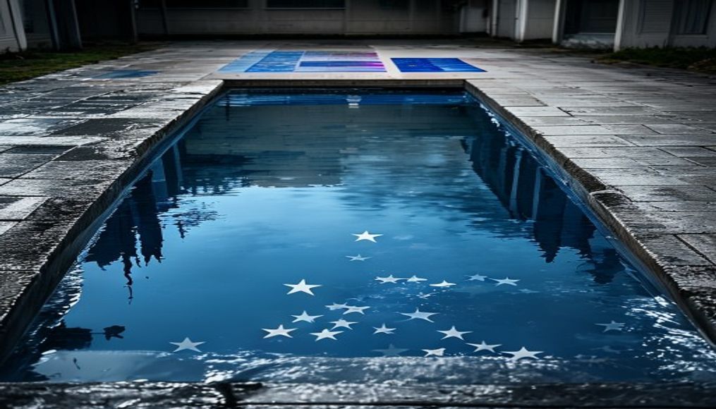 Drained Reflecting Pool reveals Trump’s ‘American flag blue’ liner is now closer to gray — editorial image