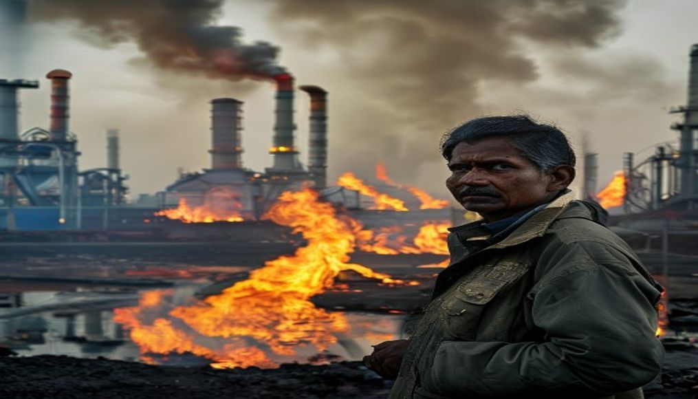 Fire at petrochemical plant in eastern India injures at least 20 people — editorial image