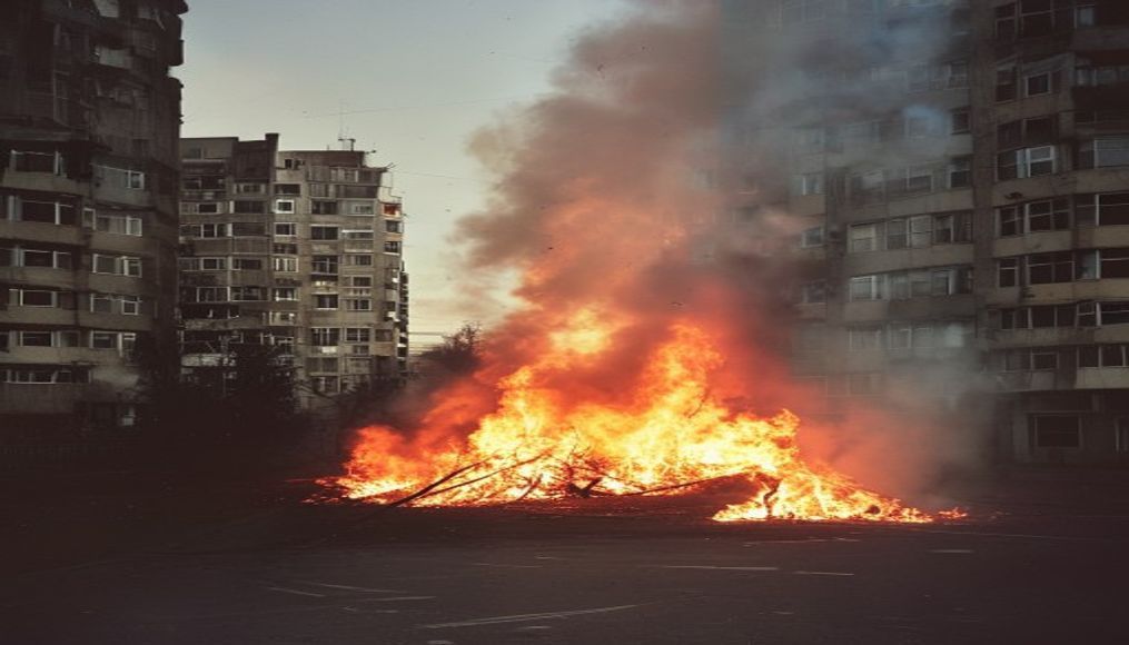 Fire kills five at Antwerp apartment block — editorial image