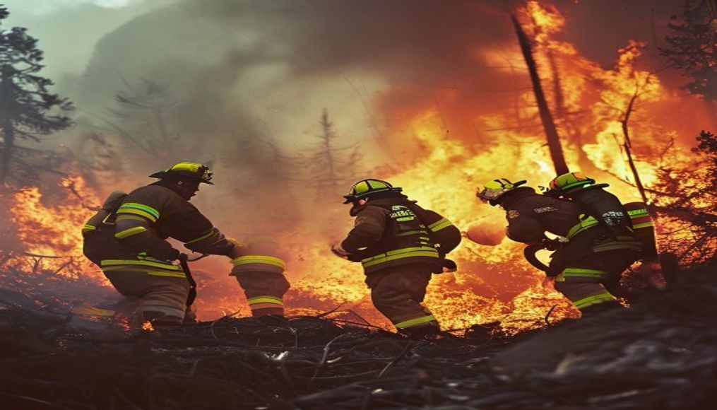 Firefighters struggle to contain deadly Greek wildfire — editorial image