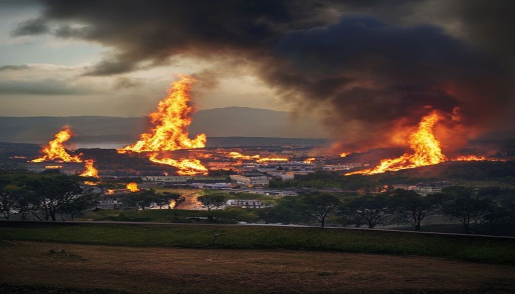 France evacuates 20,000 as wildfires spread in south-west — editorial image