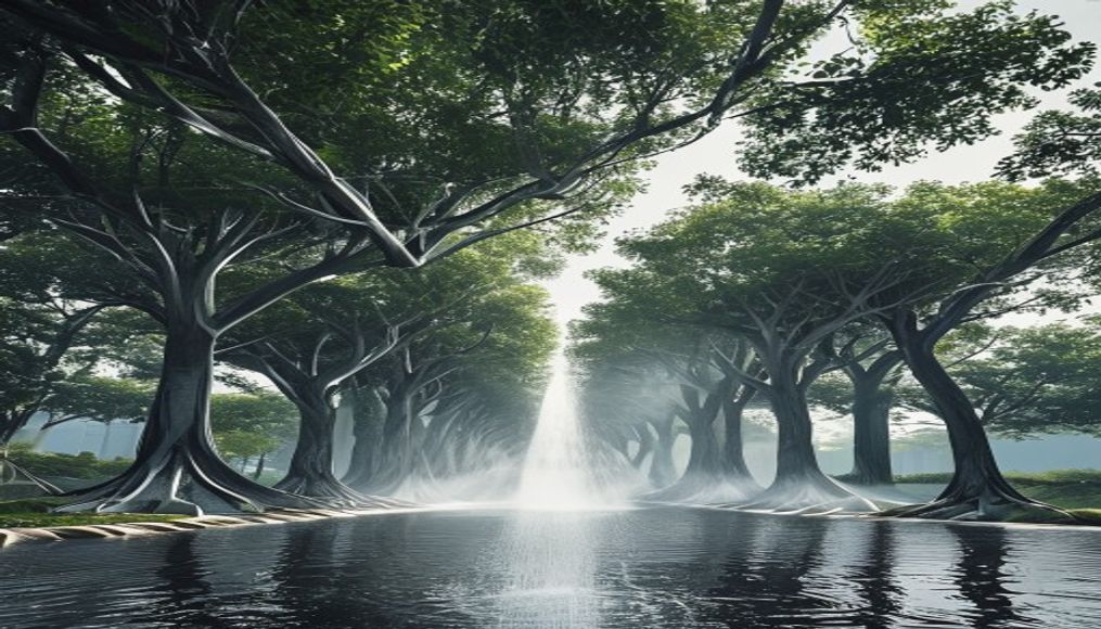 Giant trees have no trouble pumping water to top branches — editorial image