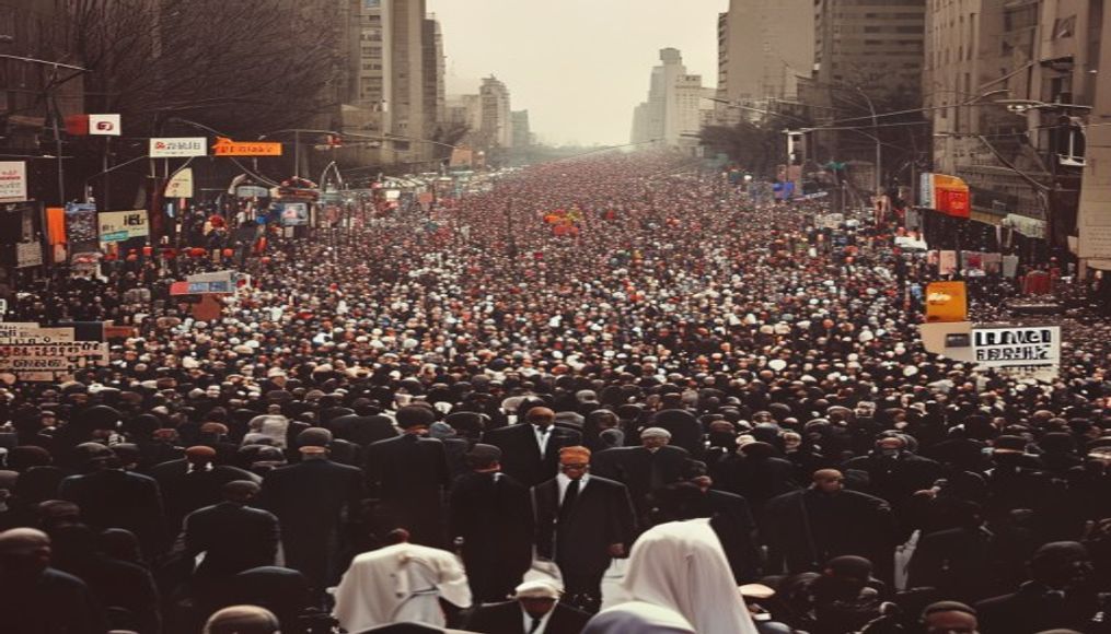Huge crowds fill Tehran streets for Khamenei's funeral procession — editorial image