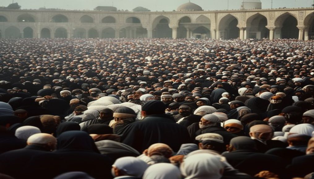 Huge crowds in Mashhad as Iran's late supreme leader is buried — editorial image