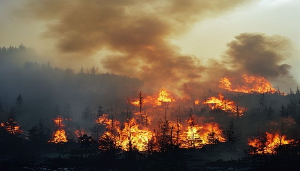 Hundreds of Canada wildfires prompt US air quality alerts as smoke spreads south — editorial image