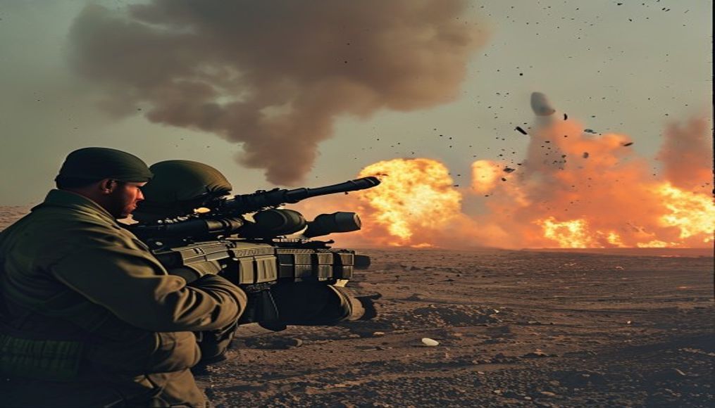 Iran targets military bases as US launches wave of strikes — editorial image