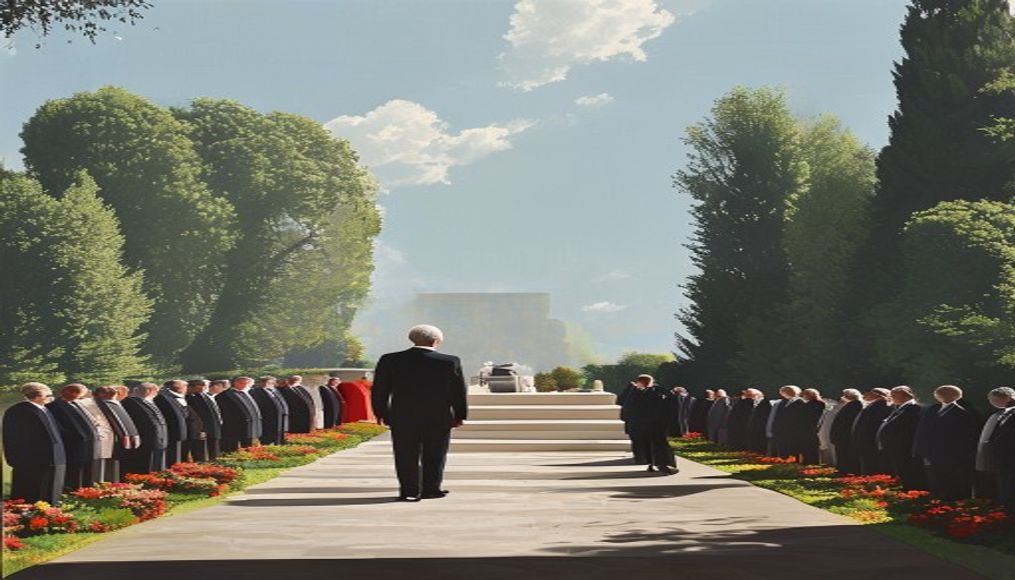 Low-key funeral held for giant of the art world David Hockney — editorial image