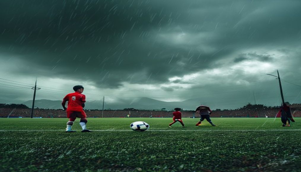 Mexico v Ecuador World Cup last-32 match delayed by storms — editorial image
