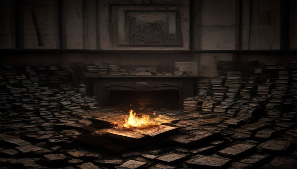 Millions of burnt books show how 'war of endurance' is hurting Ukraine — editorial image