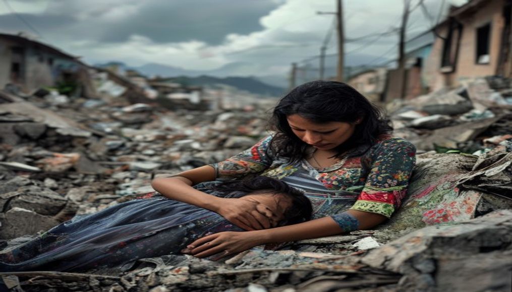 Mother dies saving daughter in Venezuela earthquakes — editorial image