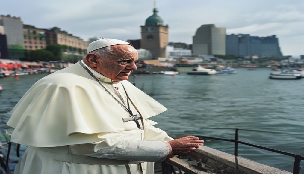 Pope urges Europe to do more for migrants as he visits gateway island — editorial image