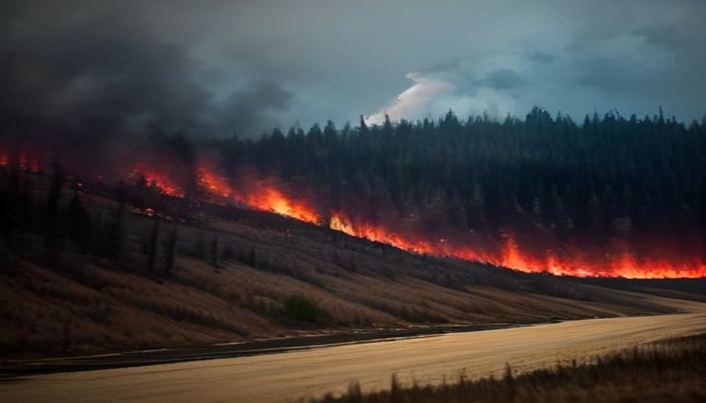 Residents warned to brace for the worst as Canada wildfire rages out of control — editorial image