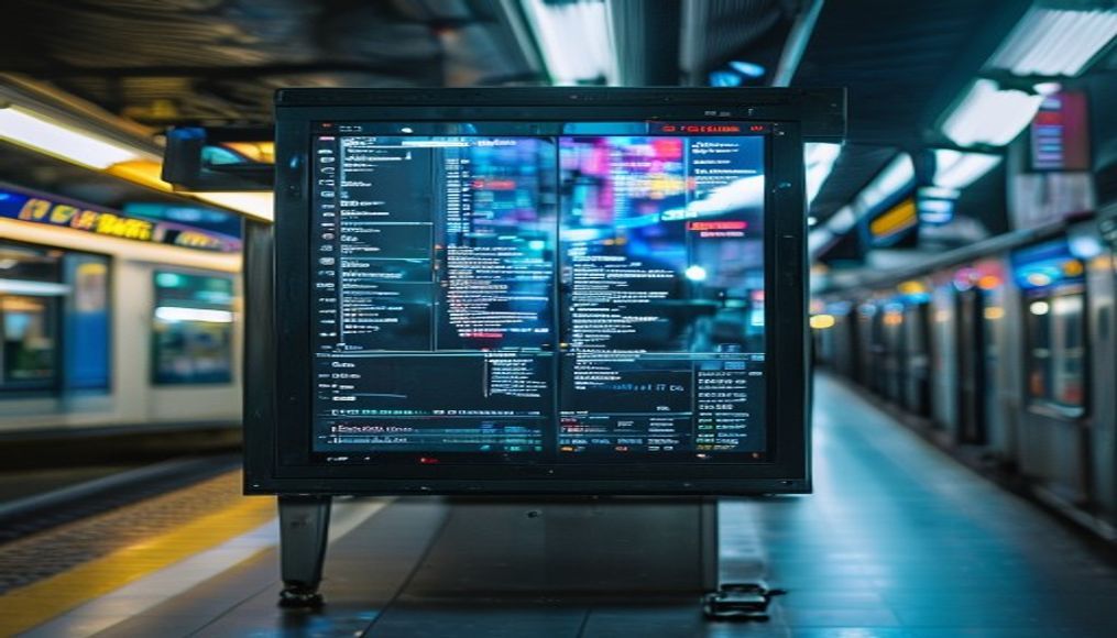 Show HN: Hacker News on a train station-style flip board — editorial image