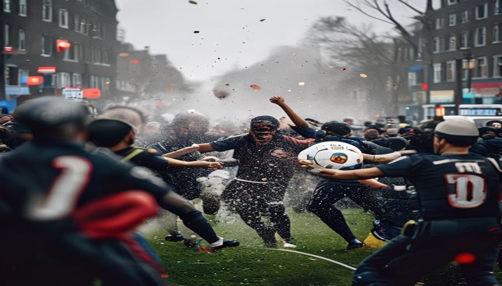 Soccer fans clash with police in The Hague after Morocco stuns the Netherlands at the World Cup — editorial image