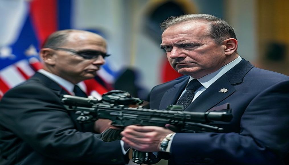 Starmer gifted gun and ammunition by Turkish president at Nato — editorial image