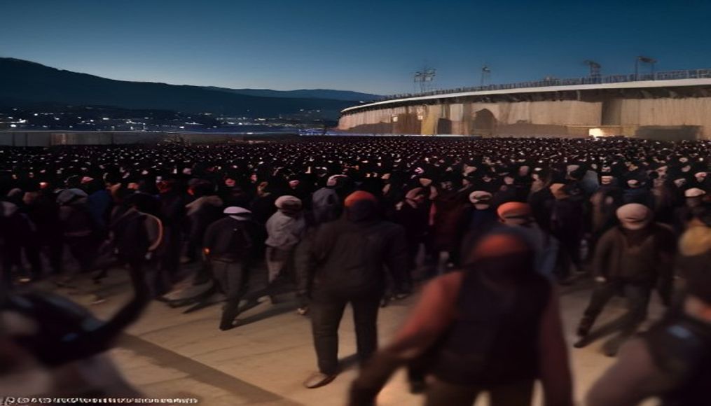 Tens of thousands of migrants voluntarily leave after crossing into Spanish territory of Ceuta — editorial image