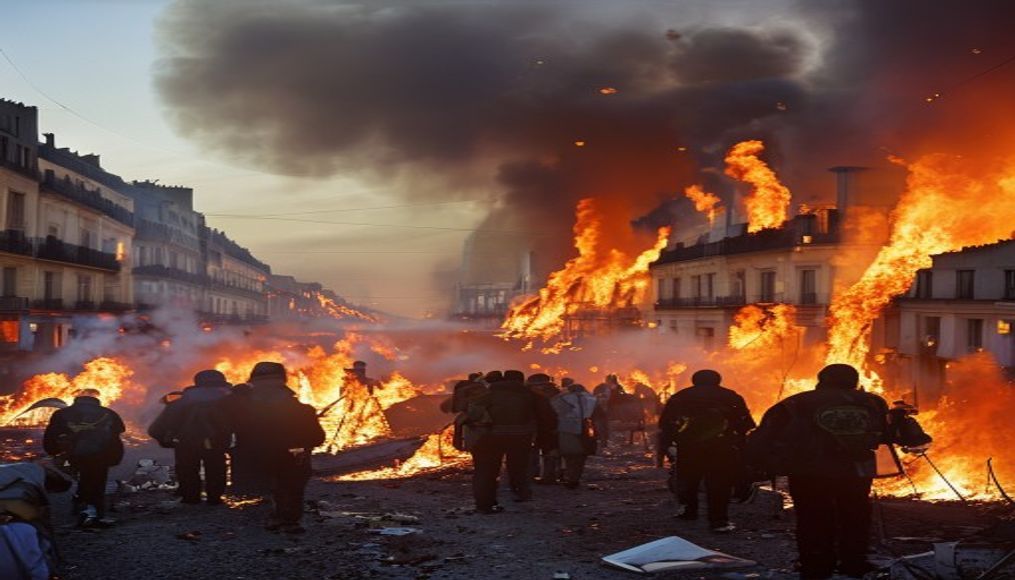 Thousands evacuated in France fires — editorial image