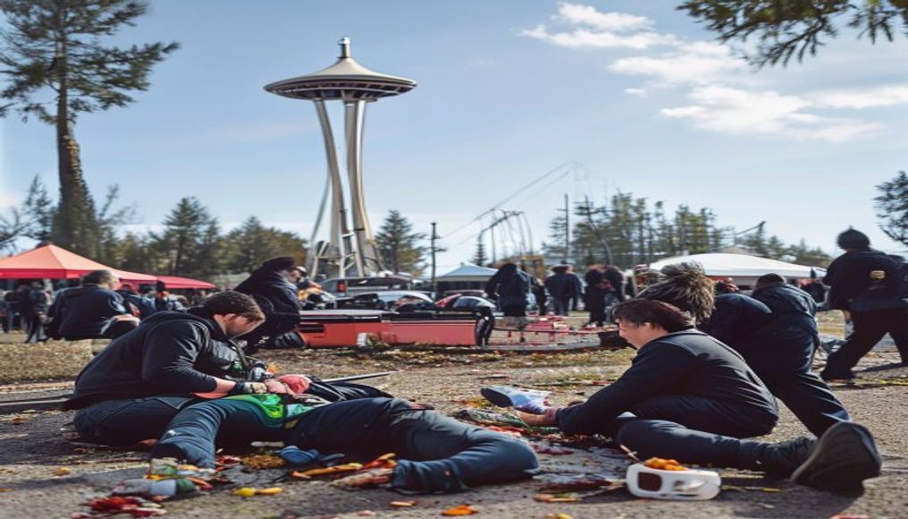 Three dead and several injured in shooting at food festival near Seattle's Space Needle — editorial image