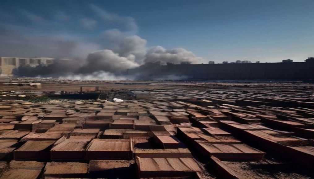 Tonnes of rotting food from vast LA warehouse fire creates unbearable stench — editorial image