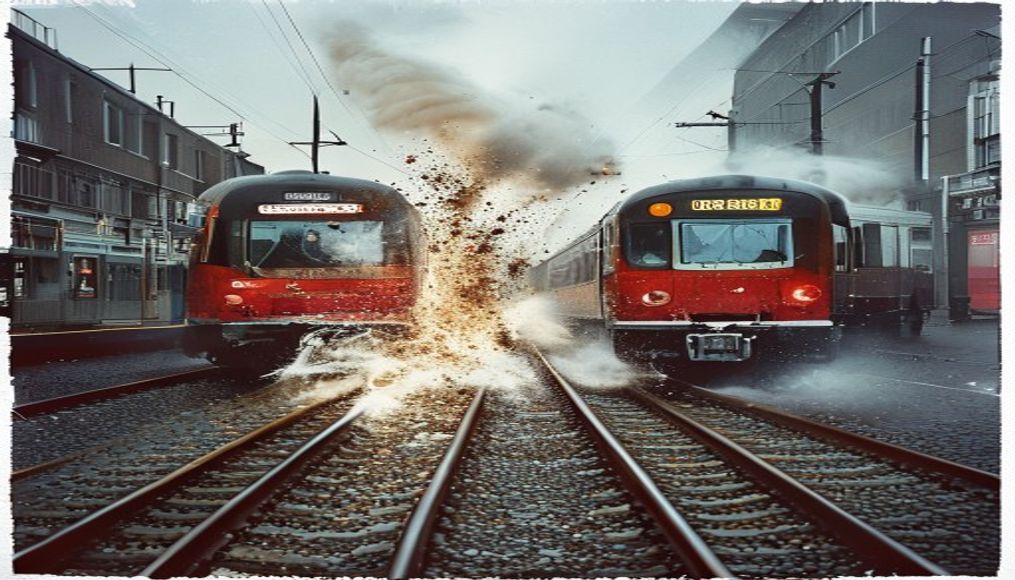 Two trains collide north of London, killing at least 1 person and seriously injuring dozens — editorial image