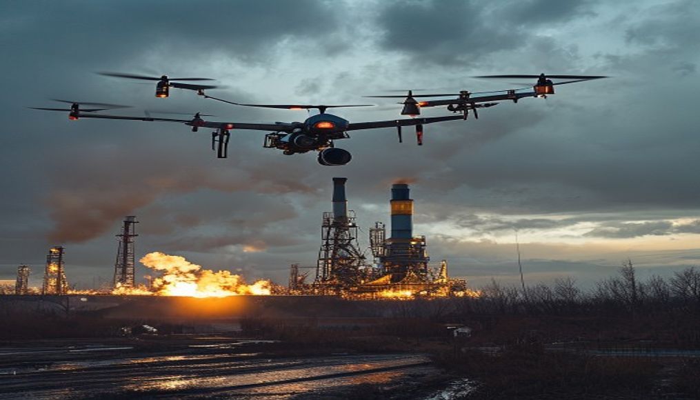 Ukrainian drone attacks on oil refineries plunge Russia into a summer fuel crisis — editorial image