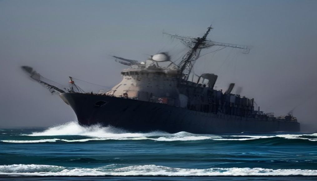 US says helicopter fired missiles to disable ship breaking Iran blockade — editorial image
