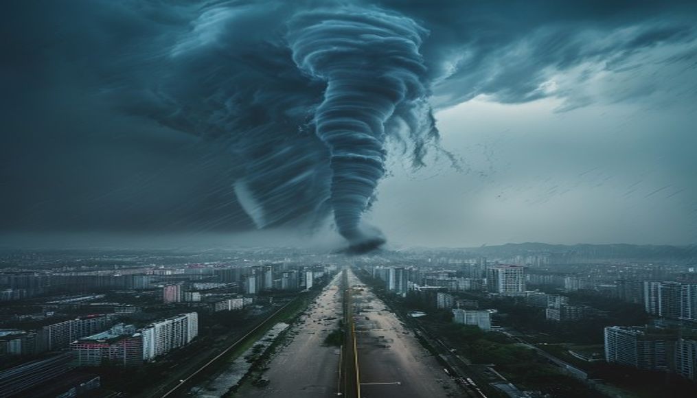 Watch: Moment rare tornado lashes central Chinese cities — editorial image