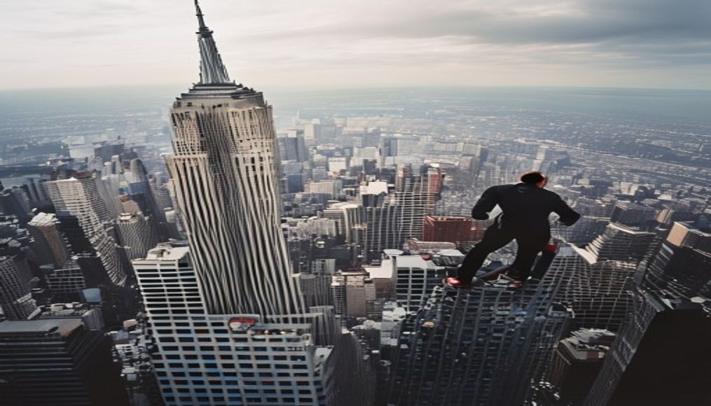 Watch: Two people climb to highest point of Empire State Building — editorial image
