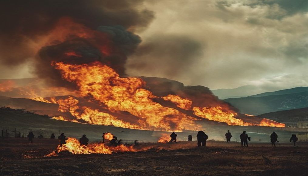 Wildfires rage in Portugal, Greece and Spain while Greek authorities warn of toxic smoke — editorial image