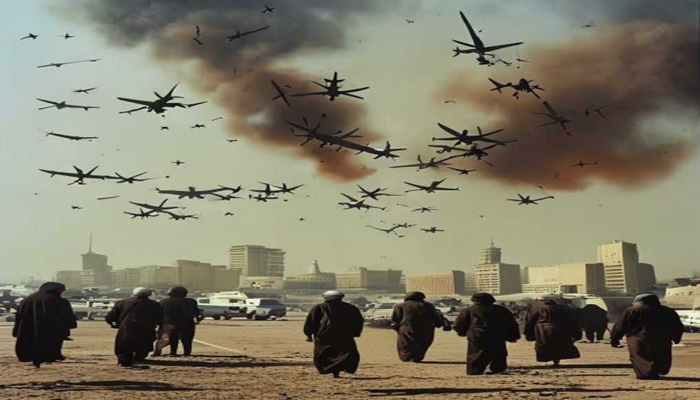Yemen's Houthis strike Saudi Arabia's Abha airport with missiles and drones in a sharp escalation — editorial image