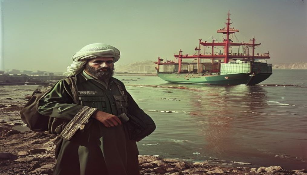Yemen’s Iranian-backed Houthis say they will block Saudi shipping at Red Sea gateway — editorial image